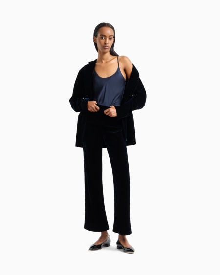 A|x Armani Exchange Cropped Trousers In Velvet