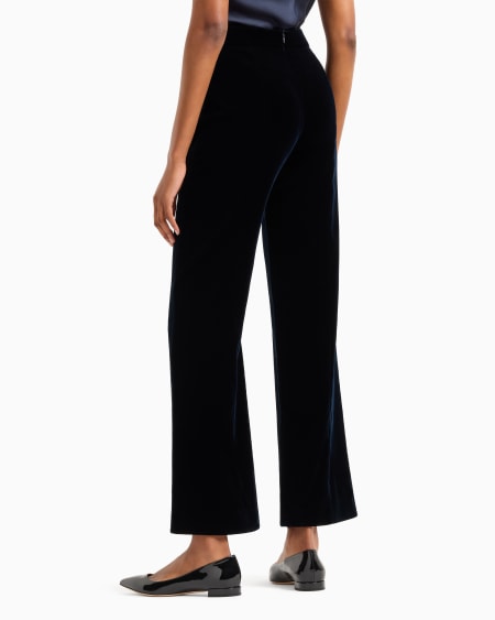 A|x Armani Exchange Cropped Trousers In Velvet