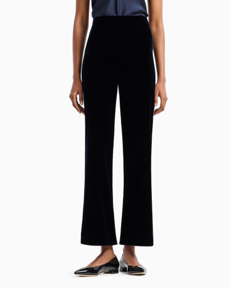 A|x Armani Exchange Cropped Trousers In Velvet