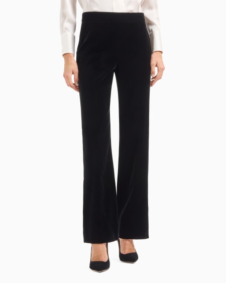 A|x Armani Exchange Cropped Trousers In Velvet