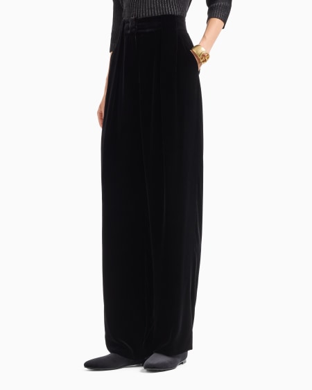 A|x Armani Exchange Double-darted Velvet Trousers