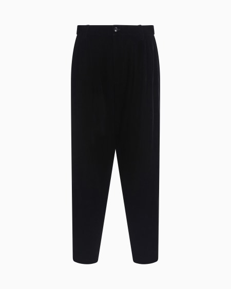 a|x armani exchange Double-darted velvet trousers