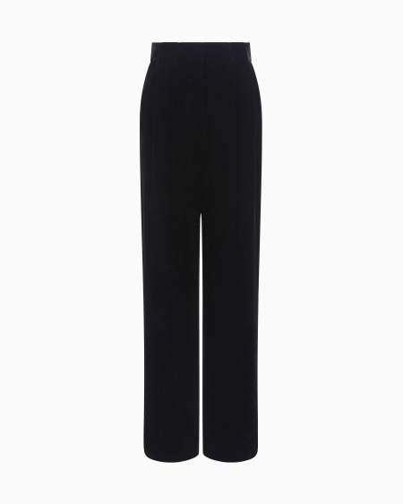 a|x armani exchange Double-darted velvet trousers