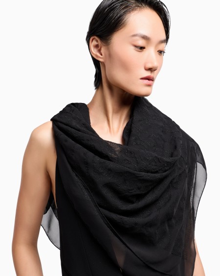 A|x Armani Exchange Embroidered Silk Foulard