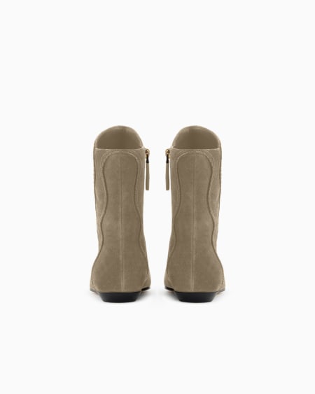 A|x Armani Exchange Embroidered Suede Ankle Boots