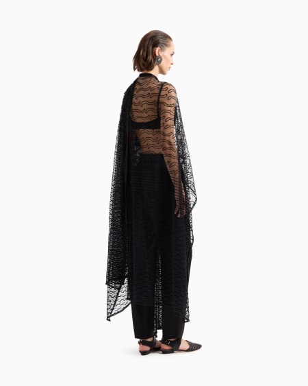 A|x Armani Exchange Embroidered Tulle Cape