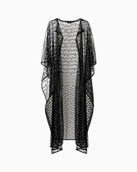 a|x armani exchange Embroidered tulle cape