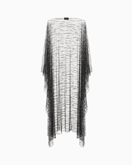 a|x armani exchange Embroidered tulle cape