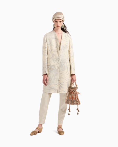 A|x Armani Exchange Fil Coupé Tussah Silk Overcoat