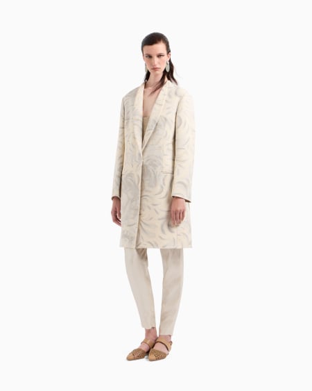 A|x Armani Exchange Fil Coupé Tussah Silk Overcoat