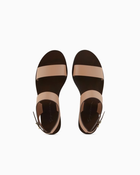A|x Armani Exchange Flat Leather Sandals
