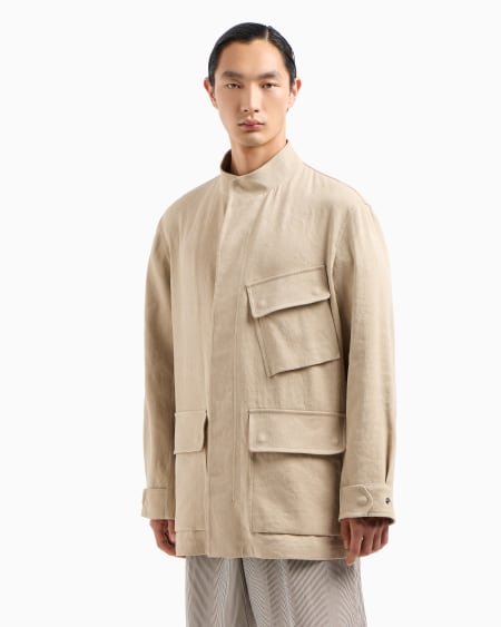 A|x Armani Exchange Hemp And Cotton Pea Coat