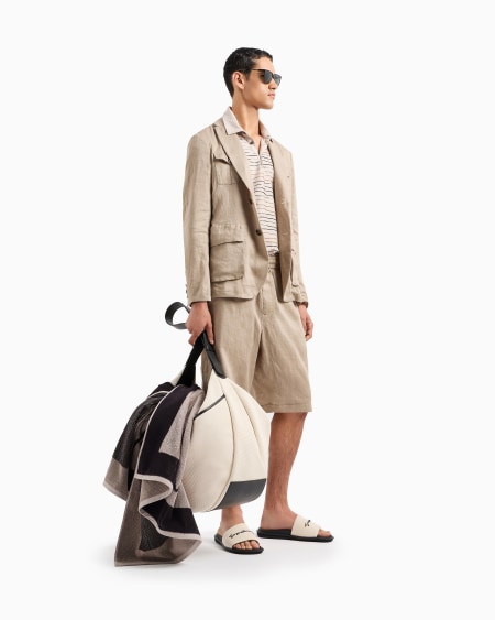 A|x Armani Exchange Jacquard Cotton Beach Towel