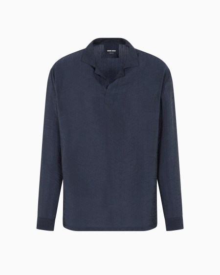 a|x armani exchange Jacquard cupro polo shirt