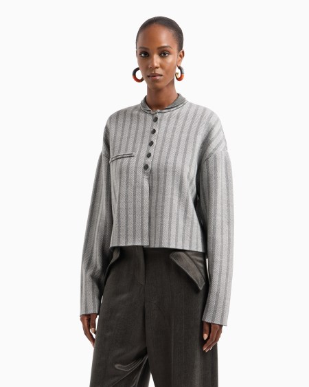 A|x Armani Exchange Jacquard Knit Short Jacket