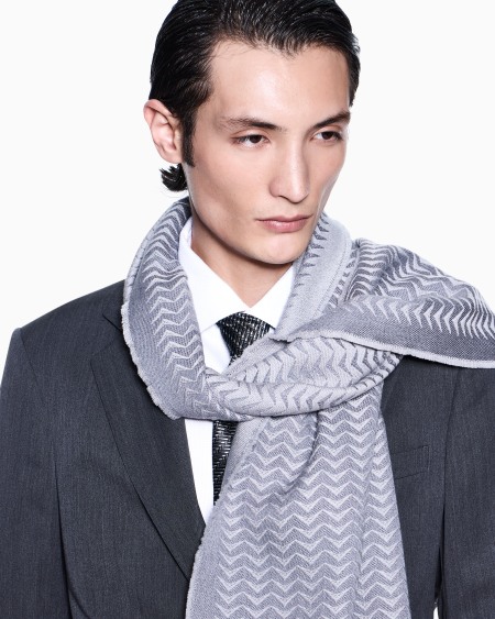 A|x Armani Exchange Jacquard Virgin-wool Scarf