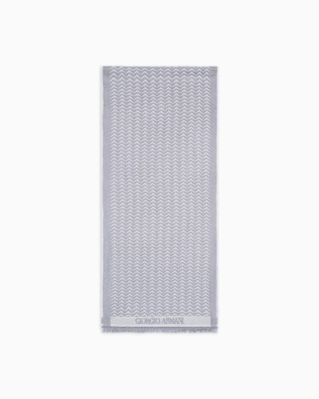 a|x armani exchange Jacquard virgin-wool scarf