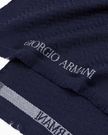 A|x Armani Exchange Jacquard Virgin-wool Scarf