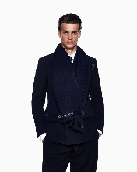 A|x Armani Exchange Jacquard Virgin-wool Scarf