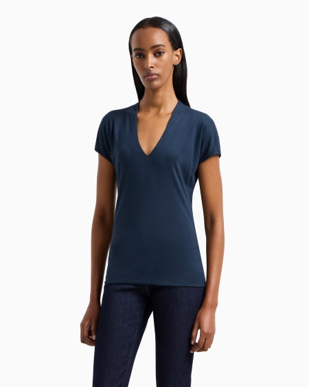 A|x Armani Exchange Jersey V-neck Top