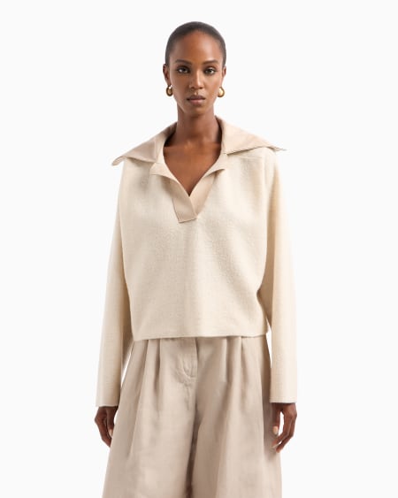 A|x Armani Exchange Knit And Silk Polo Shirt