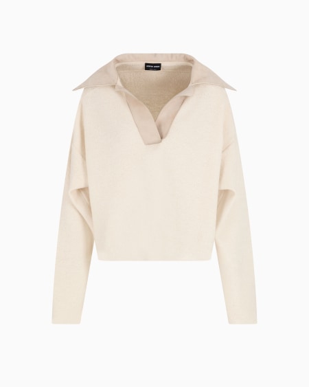 a|x armani exchange Knit and silk polo shirt