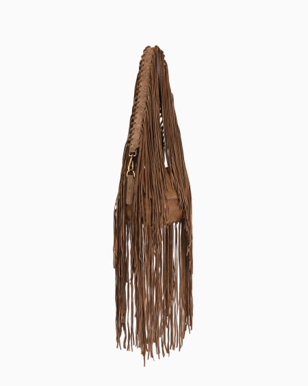A|x Armani Exchange La Prima Fringed Suede Bag