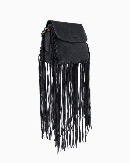 A|x Armani Exchange La Prima Fringed Suede Bag