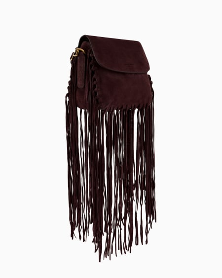 A|x Armani Exchange La Prima Fringed Suede Bag