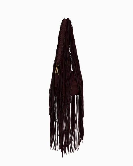 A|x Armani Exchange La Prima Fringed Suede Bag