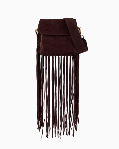 a|x armani exchange La Prima fringed suede bag