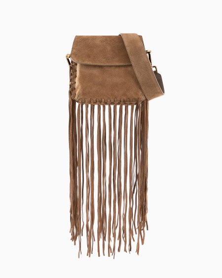 a|x armani exchange La Prima fringed suede bag