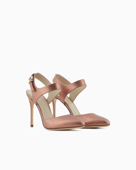 A|x Armani Exchange Lamé Leather Court Shoes