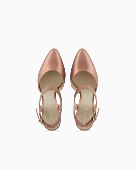 A|x Armani Exchange Lamé Leather Court Shoes