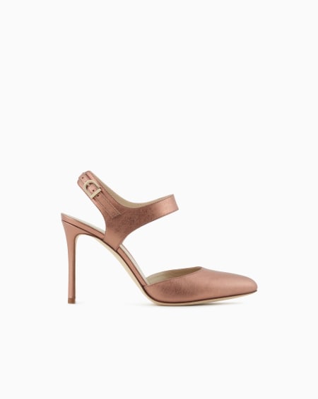 a|x armani exchange Lamé leather court shoes