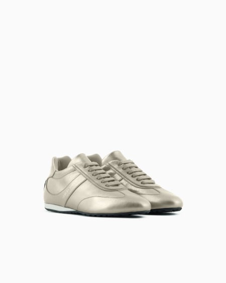 A|x Armani Exchange Lamé Leather Sneakers