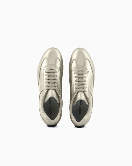 A|x Armani Exchange Lamé Leather Sneakers