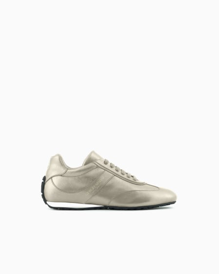 a|x armani exchange Lamé leather sneakers