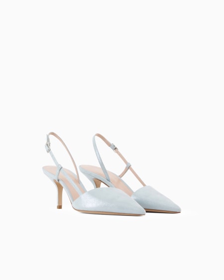 A|x Armani Exchange Laminated Suede Slingbacks