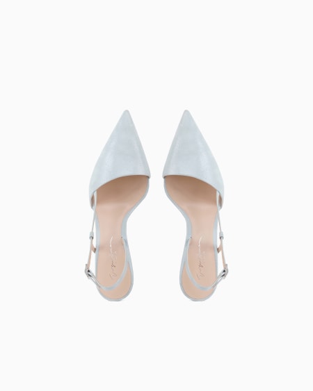 A|x Armani Exchange Laminated Suede Slingbacks
