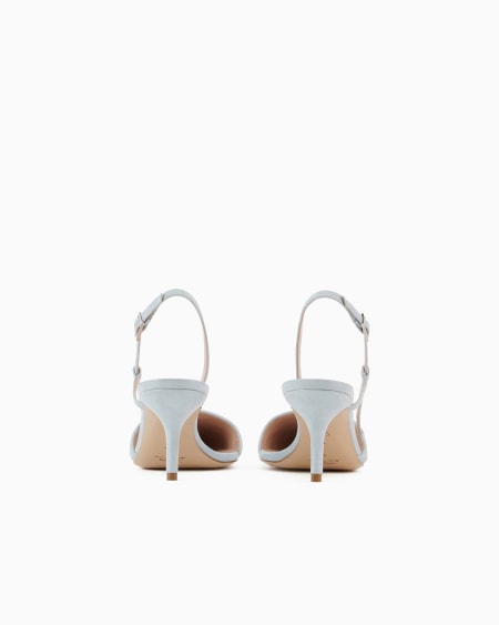 A|x Armani Exchange Laminated Suede Slingbacks