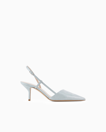 a|x armani exchange Laminated suede slingbacks