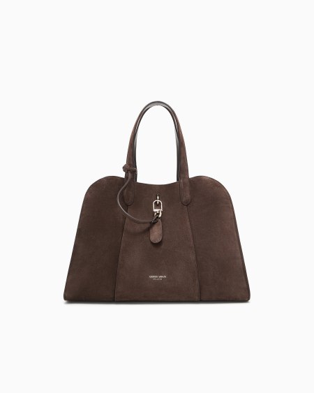 a|x armani exchange Large suede tote bag