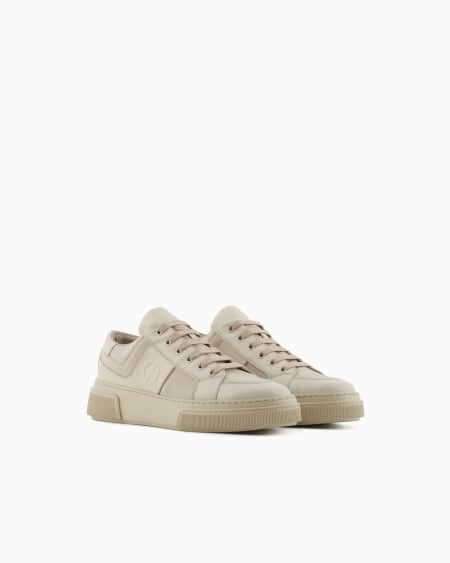 A|x Armani Exchange Leather And Fabric Sneakers