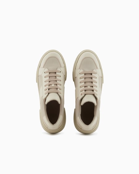 A|x Armani Exchange Leather And Fabric Sneakers