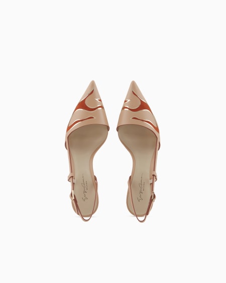 A|x Armani Exchange Leather And Suede Slingbacks