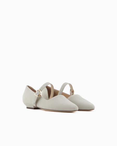 A|x Armani Exchange Leather Ballerinas With Strap