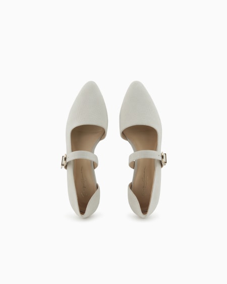 A|x Armani Exchange Leather Ballerinas With Strap