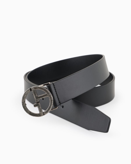 A|x Armani Exchange Leather Belt With GA Logo