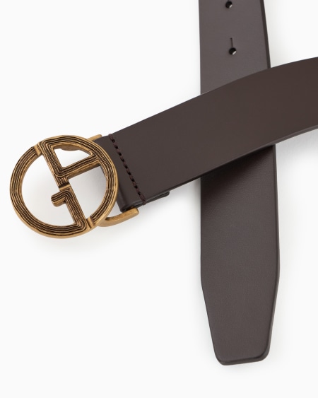 A|x Armani Exchange Leather Belt With GA Logo